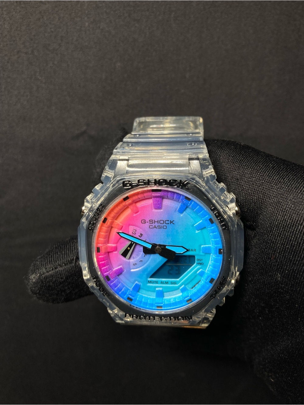 Custom Clear and Multi Color G Shock Ga-2100 Model